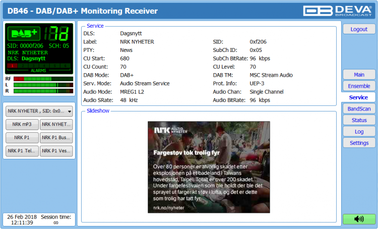 Deva Broadcast DB46 DAB+ Monitoring Ontvanger
