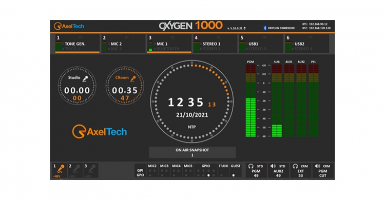 Axel Tech Oxygen 1000 Rack Digitale Broadcast Mixer