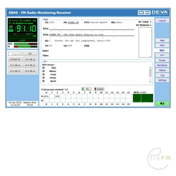 Pro FM Broadcast - Deva Broadcast DB45 FM Receiver Analyzer 06
