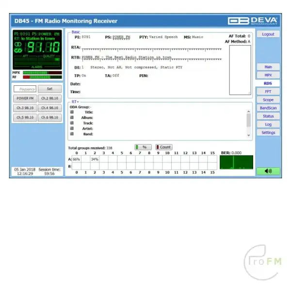 Pro FM Broadcast - Deva Broadcast DB45 FM Receiver Analyzer 06
