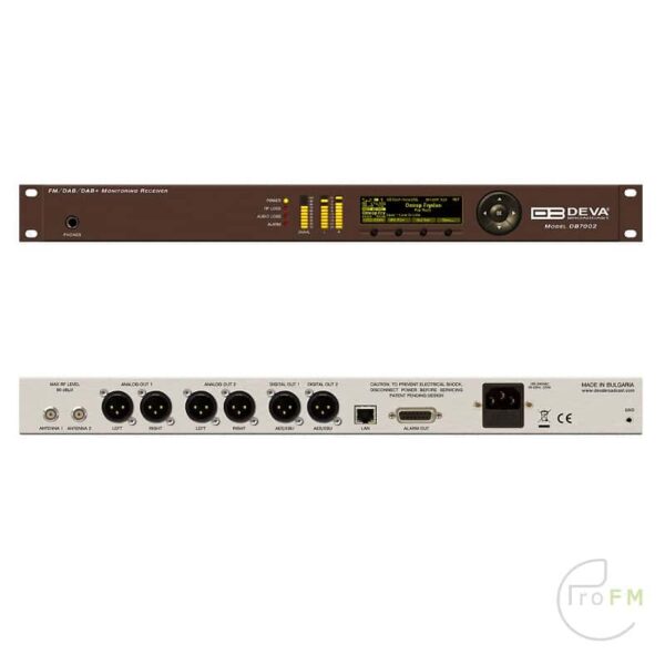 Pro FM Broadcast - Deva Broadcast DB7002 Professional FM-DAB-DAB+ Monitoring Receiver