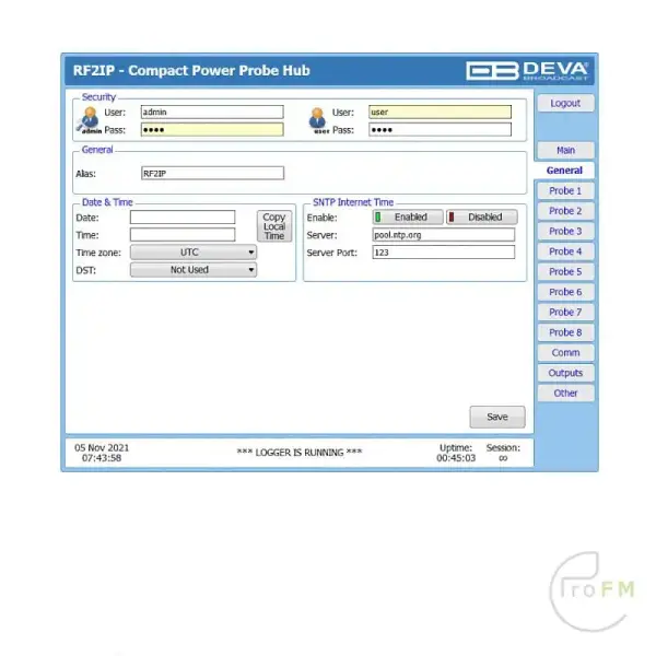 Pro FM Broadcast - Deva Compact RF2IP Monitoring Tool 08