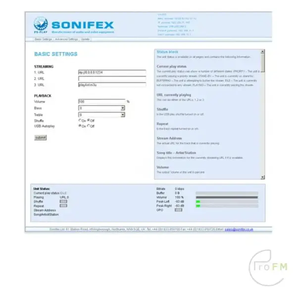 Sonifex PS software 1