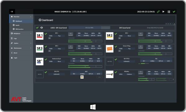 Pro FM Broadcast - AVT MAGIC DABMUX Go RM Ensemble Multiplexer Tablet
