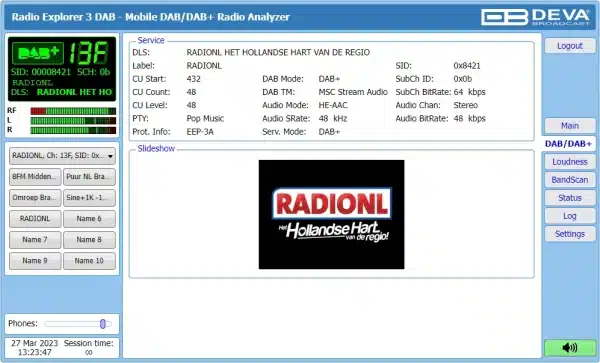 Deva Broadcast Radio Explorer III Mobile DAB Radio Analyzer Software 2